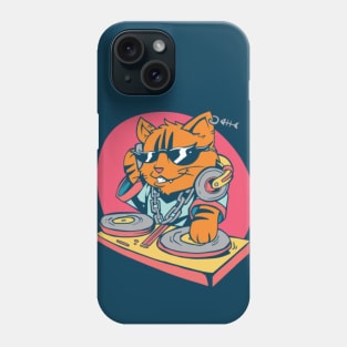 Funny Cartoon Cat DJ Phone Case