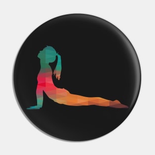 Rainbow Female yoga Pose Silhouette Pin