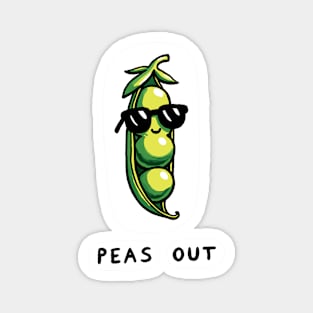 Green Peas out Peace out Magnet