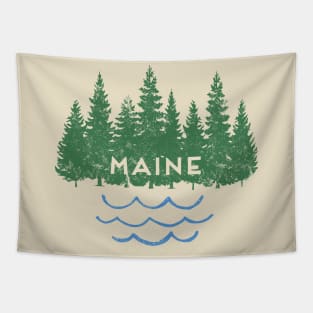 Maine Trees Lake Nature Outdoors Souvenir Tapestry