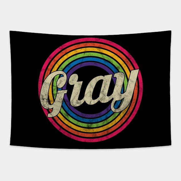 Gray - Retro Rainbow Faded-Style Tapestry by MaydenArt