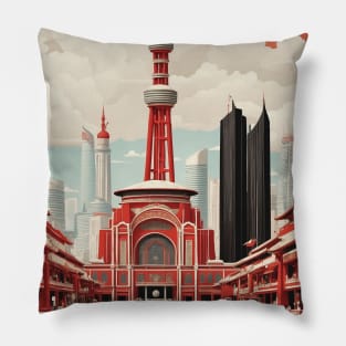 Tianjin China Vintage Poster Tourism Pillow