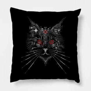 Cyber Hacker Cat Pillow