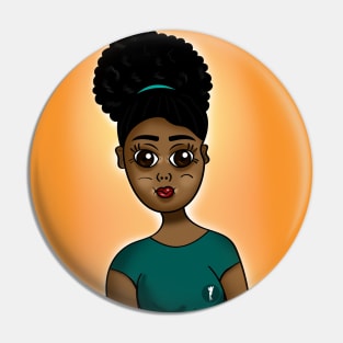 Cute black girl magic digital art Pin