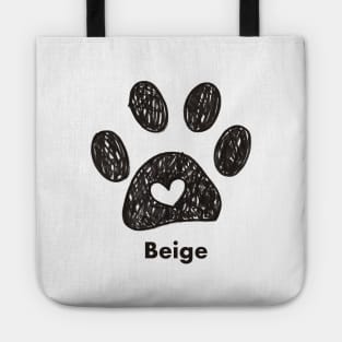 Beige name made of hand drawn paw prints Tote