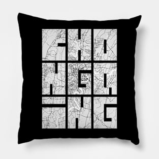 Chongqing, China City Map Typography - Light Pillow