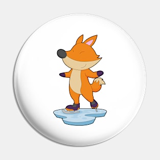 Fox Ice skating Ice skates Pin