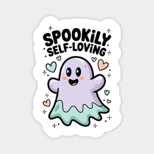 Spookily Self-Loving – Cute Kawaii Ghost Mental Health Magnet