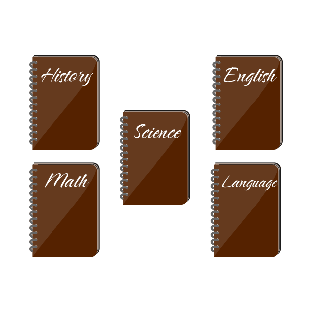 School Labels Subject Labels Spiral Notebook Pack by TheRelaxedWolf