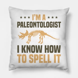 Paleontologist Dinosaur Fathers Day Gift Funny Retro Vintage Pillow