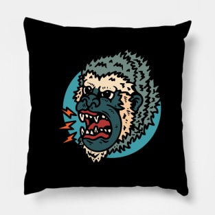 angry monkey tattoo Pillow