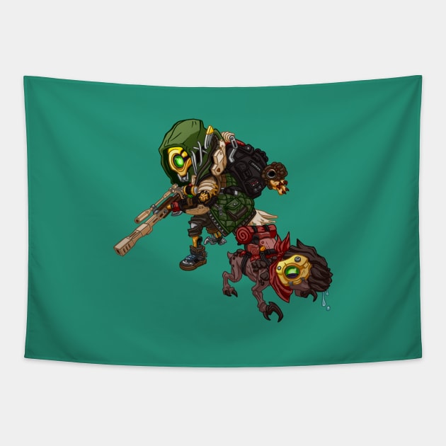 Borderlands 3 - FL4K & Mr. Chew Tapestry by eusrock