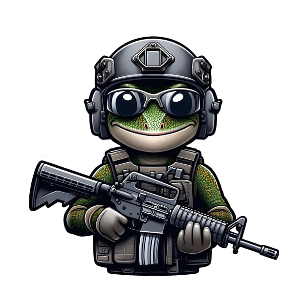 Tactical Gecko by Rawlifegraphic
