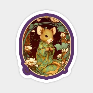 Cute Anthropomorphic Mouse In A Robe Magnet