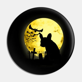 French bulldog frenchie and bats with moonlight Pin