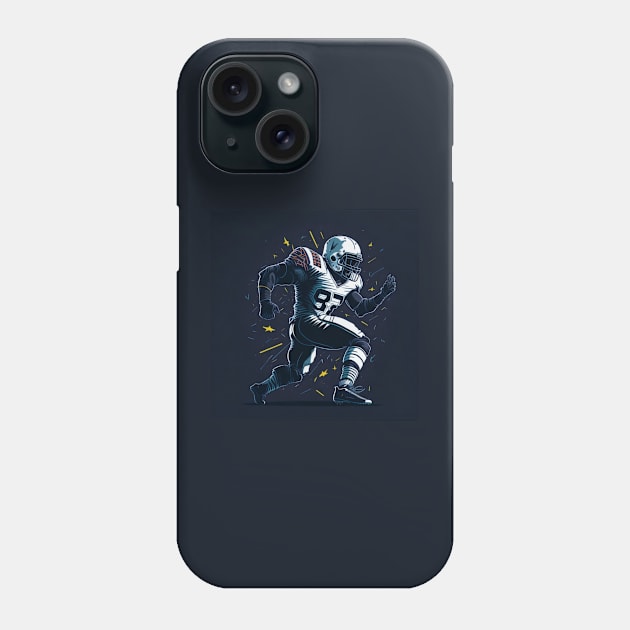 American Football Player Illustration Phone Case by Americanfootballprints