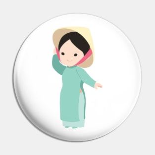 Vietnamese Ao dai traditional dress Pin