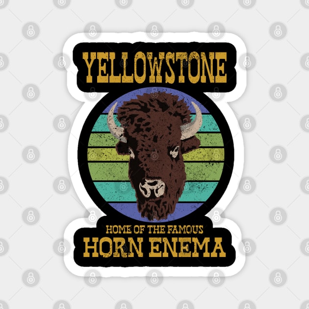 Yellowstone Bison Horn Enema Magnet by Cashmoney69
