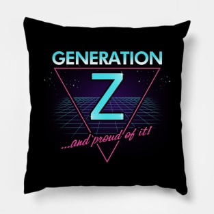 80's Inspired Gen Z Generation Z Zoomer Slogan Pillow