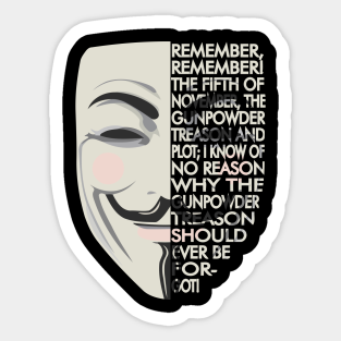 V For Vendetta Stickers Teepublic