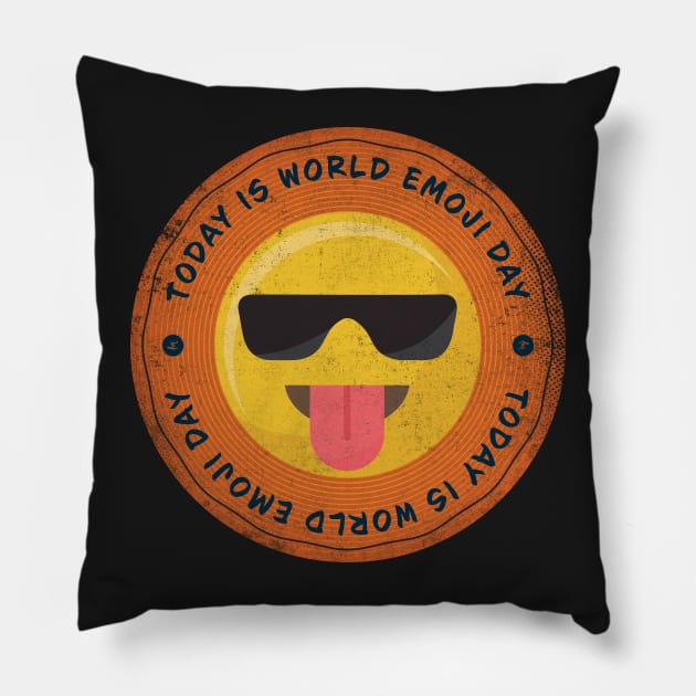 Today is World Emoji Day Badge Pillow by lvrdesign