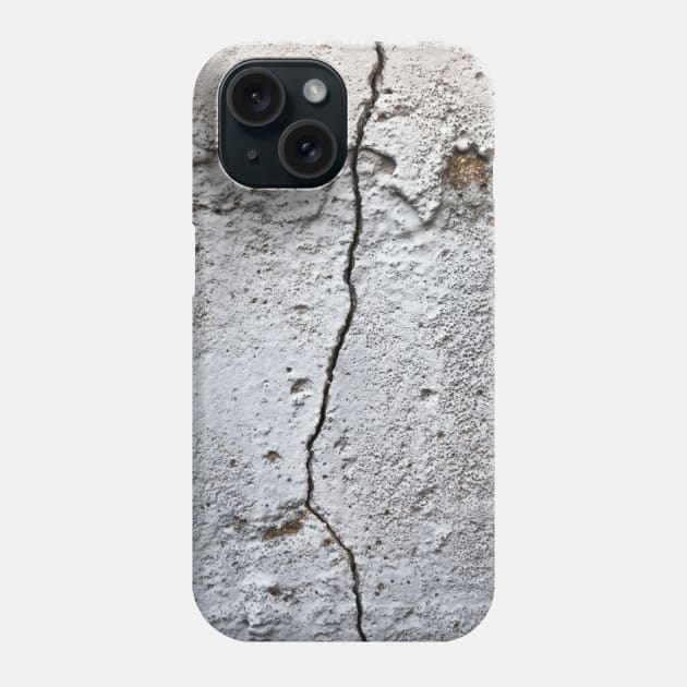Single crack on a rough concrete texture Phone Case by textural