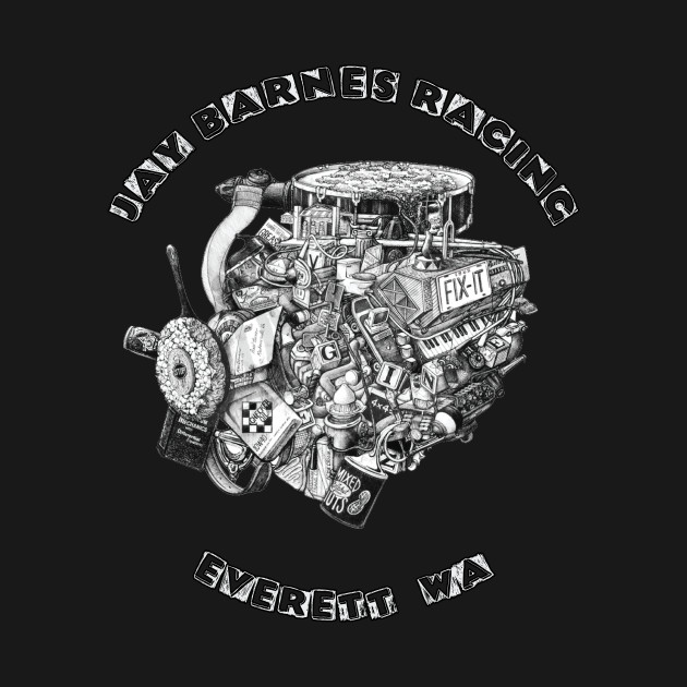 Jay Barnes Racing Retro Automotive Engine Machine Shop V8 by The Dirty Gringo