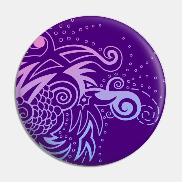 Scaly Swirly Abstract Art Pin by KaraVictoriArt