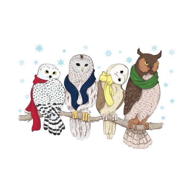 Owls in Winter by MajorWhoa