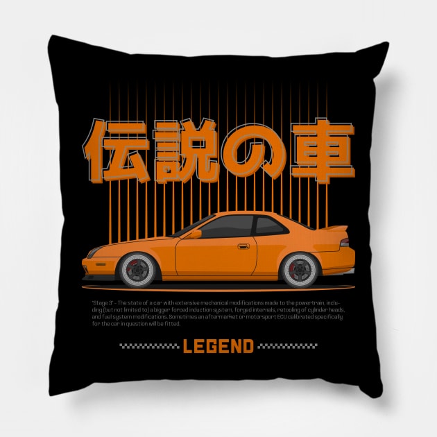 Tuner Orange Prelude MK5 JDM Pillow by GoldenTuners