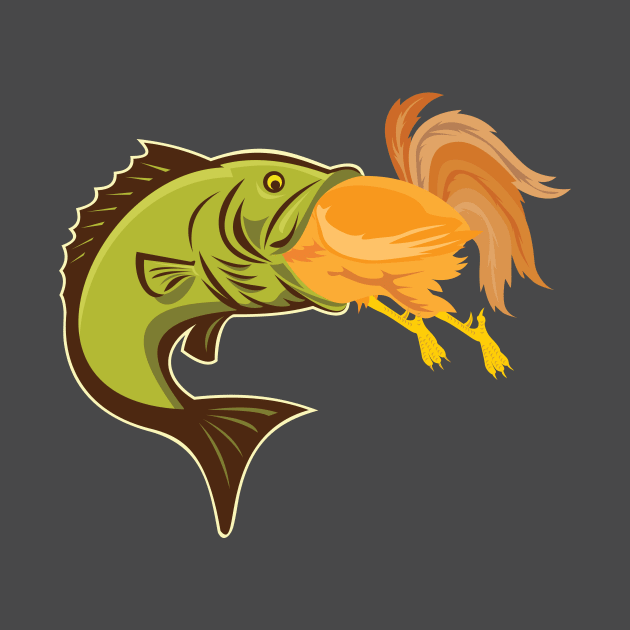 Small Mouth Bass eats Cock-a-doodle doo by TheRevengeNinja