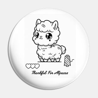 Thankful For Alpacas Tshirt Pin