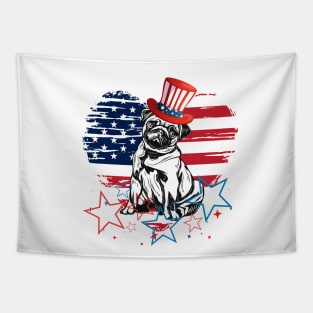 Funny 4th Of July 2021 Fourth Of July For Men's And Women's For 4th Of July Dog Lovers Tapestry