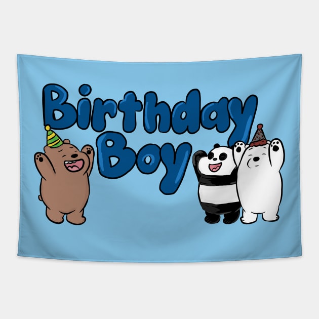 Birthday Boy Bears Tapestry by RoserinArt