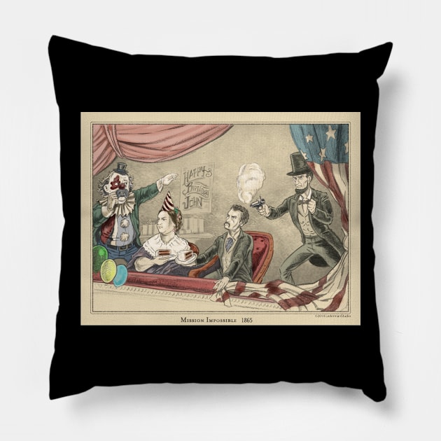 Abraham Lincolon / Mission Impossible 1865 Pillow by LedermanStudio