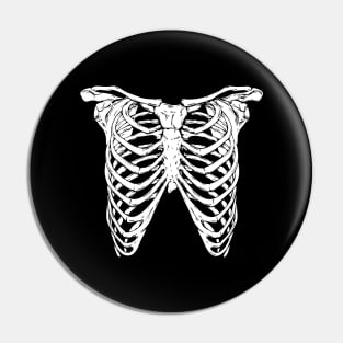 Punk Style Rib Cage Skeleton Pin