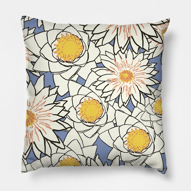 Daisy Flower illustration Pillow by Pop Cult Store