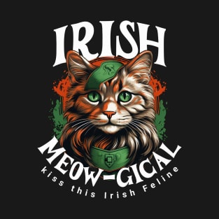 IRISH MEOW-GICAL CAT Feline Kitty Design T-Shirt