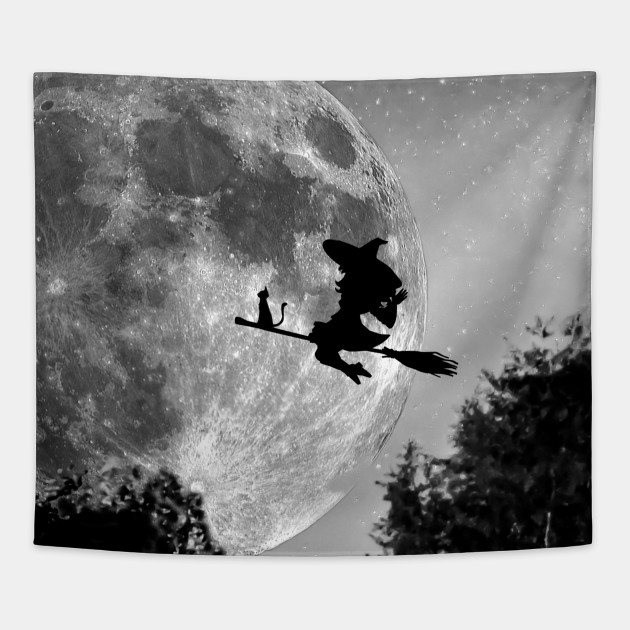 Witch in the Night Sky Witchcraft Tapestry TeePublic Witch in the Night Sky Witchcraft Tapestry TeePublic