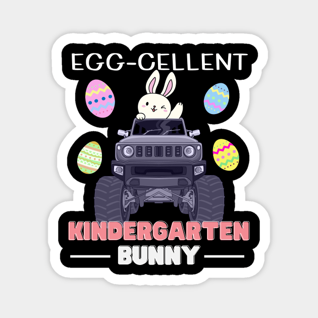 Copy of Egg-cellent Kindergarten Bunny Monster Truck Squad Toddler Magnet by SKTaohooShop