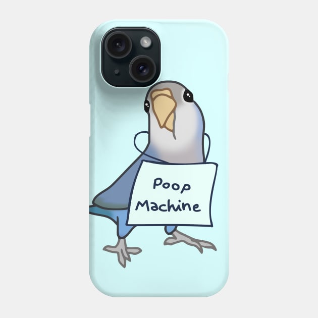 Grey Blue Lovebird - Poop Machine Phone Case by FandomizedRose