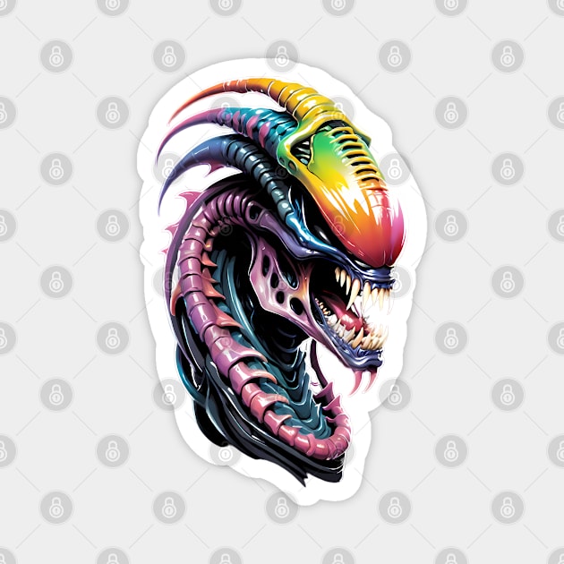 Colorful Alien 02 Magnet by AlienCollectors