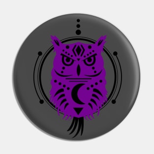 Owl Geometrical Tribal Purple Pin