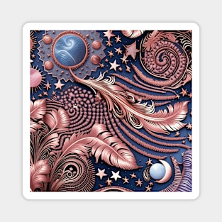 Other Worldly Designs- nebulas, stars, galaxies, planets with feathers Magnet