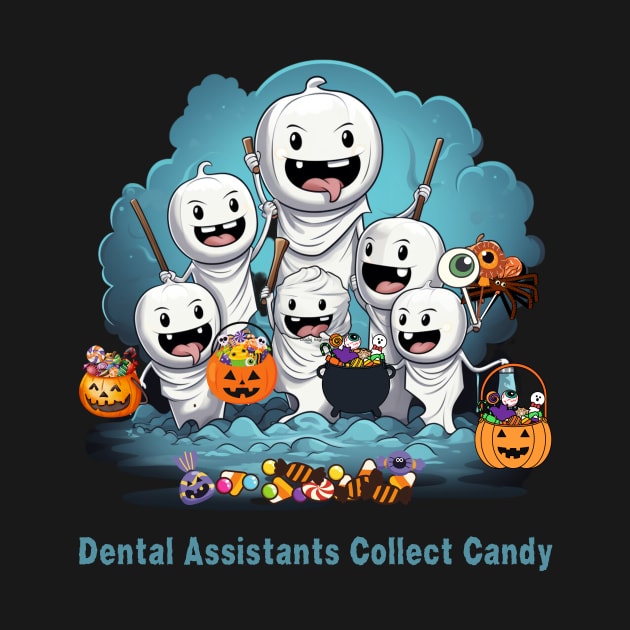 Dental Assistants Collect Candy Halloween Dental, by Positive Designer