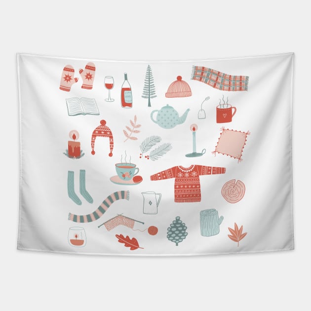 Hygge Cosy Things Tapestry by NicSquirrell