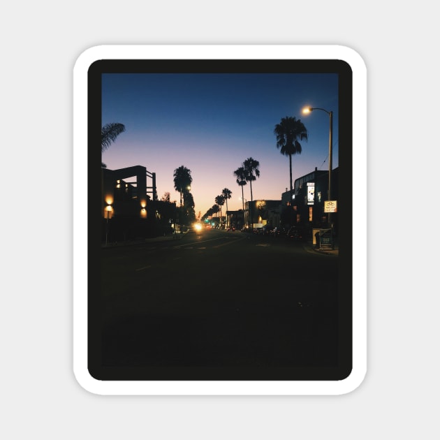 Sunset on Abbot Kinney Boulevard Magnet by offdutyplaces