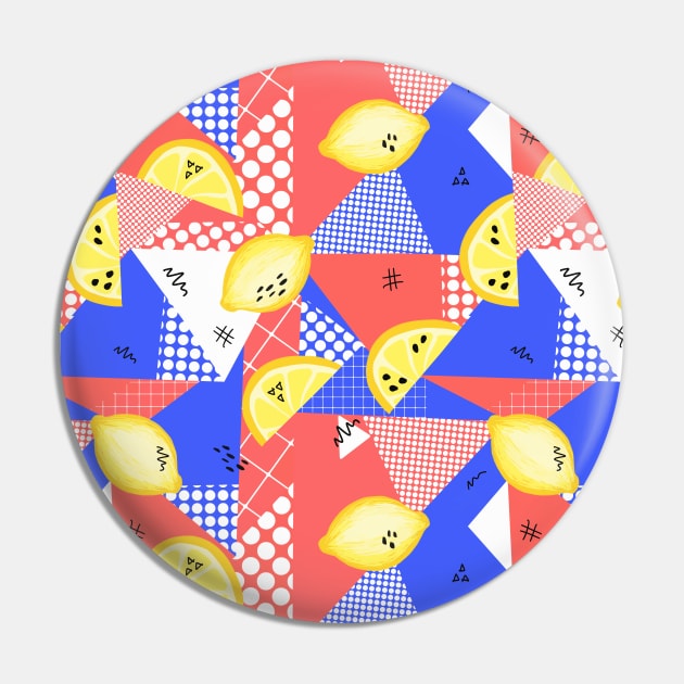 Pop Art Lemons Pin by Sandra Hutter Designs