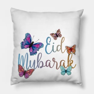 Eid Mubarak Blessed Eid Al Fitr Eid Al Adha Muslim Feast Watercolor Butterfly Pillow