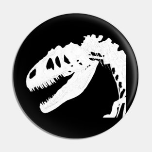 T-Rex Skeleton White Pin